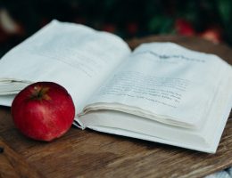 Märchenbuch mit Apfel