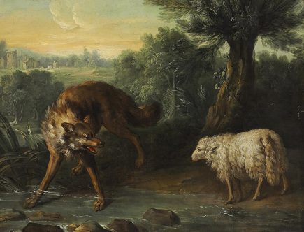 Was ist eine Fabel? Der Wolf und das Lamm Gemälde von Jean-Baptiste Oudrys